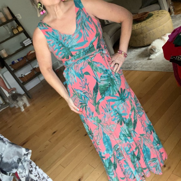 Nicole Miller Dresses & Skirts - Nicole Miller Pink and Blue Sleeveless Maxi Sundress